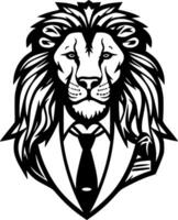 Lion, Black and White Vector illustration