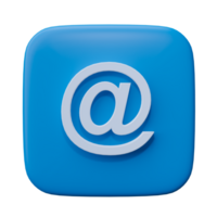 e-mail adres icoon logo communicatie geïsoleerd Aan transparant achtergrond. e-mail adres en contact. 3d renderen png