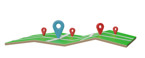 Locator mark of map and location pin or navigation icon sign Isolated on transparent background. png