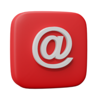 Email address icon logo communication isolated on transparent background. Email address and contact. 3D rendering png