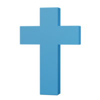 christian cross sign isolated on transparent background. 3d cartoon simple illustration png