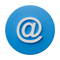 e-mail adres icoon logo communicatie geïsoleerd Aan transparant achtergrond. e-mail adres en contact. 3d renderen png