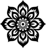 Mandala - Black and White Isolated Icon - Vector illustration