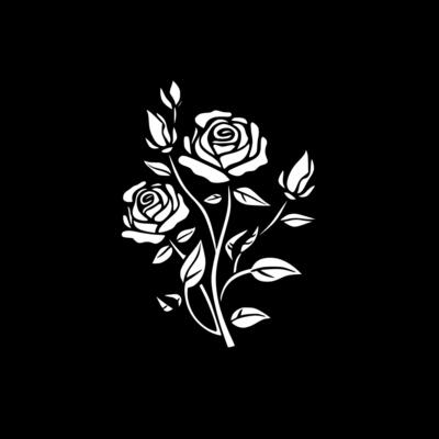Roses, Minimalist and Simple Silhouette - Vector illustration