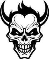 Skull, Black and White Vector illustration