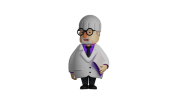 3D illustration. Doctor 3D cartoon character. The doctor sat while checking his notes the results of today's visit. The doctor finished doing his job at the hospital. 3D cartoon character png