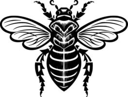 abeja - negro y blanco aislado icono - vector ilustración