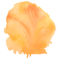 Orange watercolor stains with hand painted on paper texture background png