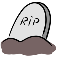 Halloween RIP gravestone, flat icon style png