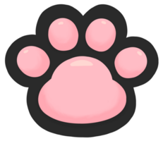 Cute cat paw - all black png
