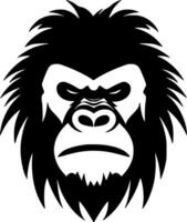 Gorilla, Black and White Vector illustration