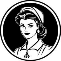 enfermero, negro y blanco vector ilustración