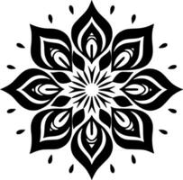 Mandala - Black and White Isolated Icon - Vector illustration