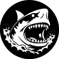 Shark - Black and White Isolated Icon - Vector illustration