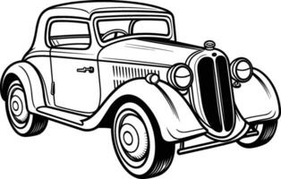 Vintage classic car outline vector