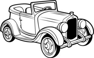 Vintage classic car outline vector