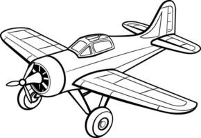 Hand drawn airplane outline illustration vector