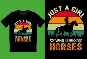 Just a girl who loves horses t-shirt design vector