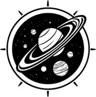 Space, Black and White Vector illustration