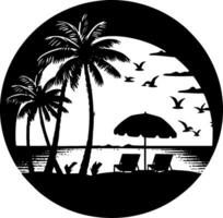 playa, minimalista y sencillo silueta - vector ilustración