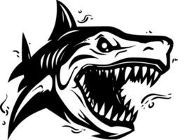 Shark, Black and White Vector illustration