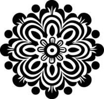 Mandala, Black and White Vector illustration