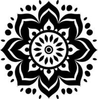 Mandala, Black and White Vector illustration