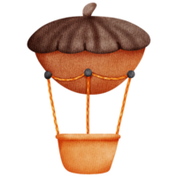 uma desenho animado bolota dentro uma quente ar balão png