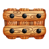 une en bois boîte avec noir boutons png