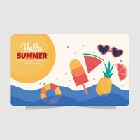 Background and Illustration of amazing summer vibe with colorful style vector