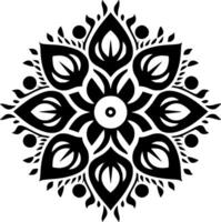 Mandala, Black and White Vector illustration