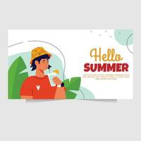 Background and Illustration of amazing summer vibe with colorful style vector