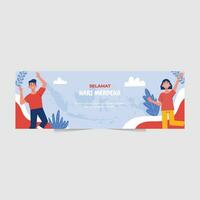 Banner and Poster Indonesia's Independence Day with Patriotic Fervor vector
