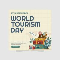 Banner or poster for Celebrating World Tourism Day vector