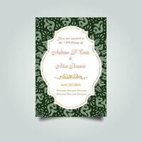 Luxury wedding invitation card design set. Luxury vintage golden vector invitation card template