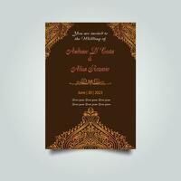 Luxury wedding invitation card design set. Luxury vintage golden vector invitation card template