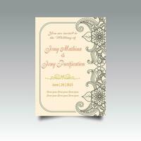 Luxury wedding invitation card design set. Luxury vintage golden vector invitation card template