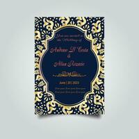 Luxury wedding invitation card design set. Luxury vintage golden vector invitation card template