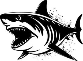 Shark - Black and White Isolated Icon - Vector illustration