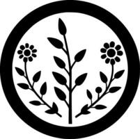 floral - minimalista y plano logo - vector ilustración