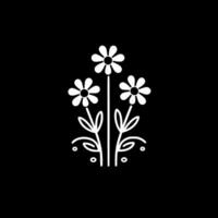 Flowers, Black and White Vector illustration