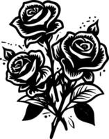 rosas, negro y blanco vector ilustración