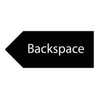 Backspace button icon vector