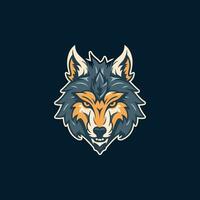 Impressive Wolf Head Mascot Drawing vector