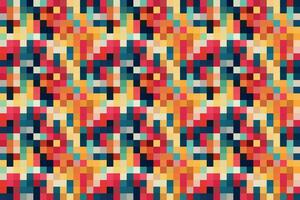 Pixelated Colorful Vibrant Geometric grid modern abstract pixel Noise Vector texture, Tile seamless pattern background