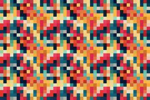 Pixelated Colorful Vibrant Geometric grid modern abstract pixel Noise Vector texture, Tile seamless pattern background