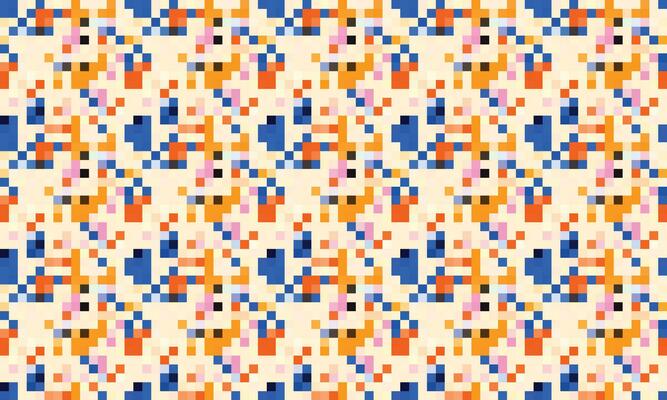 Pixelated Colorful Vibrant Geometric grid modern abstract pixel Noise Vector texture, Tile seamless pattern background