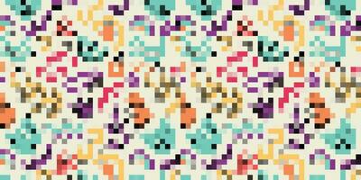 Pixelated Colorful Vibrant Geometric grid modern abstract pixel Noise Vector texture, Tile seamless pattern background