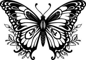 Butterfly - Black and White Isolated Icon - Vector illustration