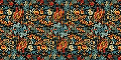 Pixelated Colorful Vibrant Geometric grid modern abstract pixel Noise Vector texture, Tile seamless pattern background